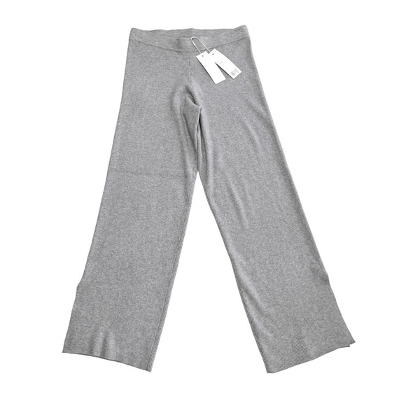 NWT Adyson Parker ribbed knit gray pants loungewear pull on medium - Picture 1 of 13